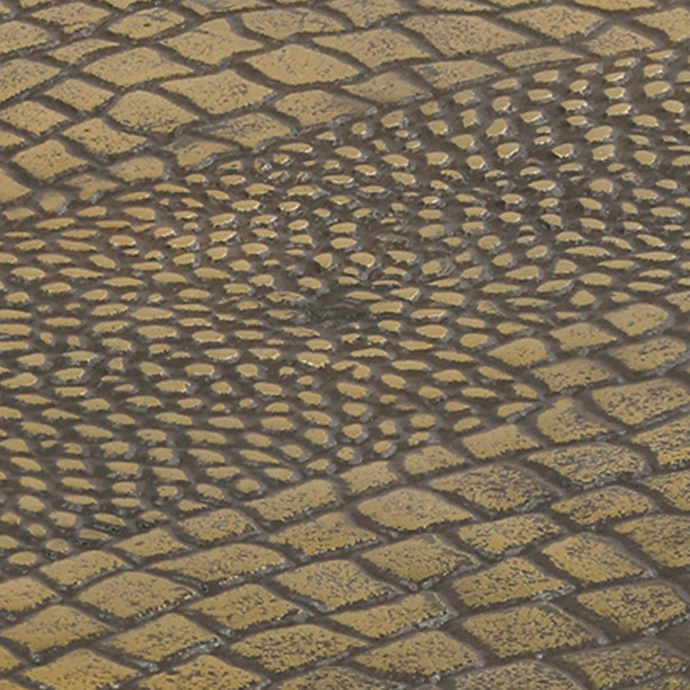 Zavra 21.5" Side End Drink Table | Aluminum Cast Craftmanship I Antique Brass with Crocodile Pattern - UPT-327666