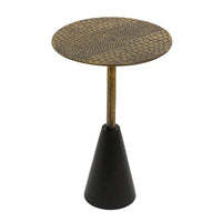 Zavra 14" Side End Table | Aluminum Cast Craftmanship I Antique Brass with Crocodile Pattern - UPT-327666
