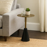 Zavra 21.5" Side End Drink Table | Aluminum Cast Craftmanship I Antique Brass with Crocodile Pattern - UPT-327666