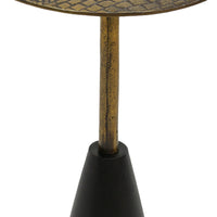 Zavra 14" Side End Table | Aluminum Cast Craftmanship I Antique Brass with Crocodile Pattern - UPT-327666