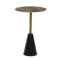 Zavra 21.5" Side End Drink Table | Aluminum Cast Craftmanship I Antique Brass with Crocodile Pattern - UPT-327666