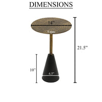 Zavra 14" Side End Table | Aluminum Cast Craftmanship I Antique Brass with Crocodile Pattern - UPT-327666