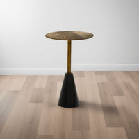 Zavra 14" Side End Table | Aluminum Cast Craftmanship I Antique Brass with Crocodile Pattern - UPT-327666