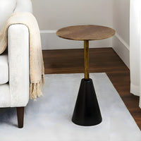 Zavra 21.5" Side End Drink Table | Aluminum Cast Craftmanship I Antique Brass with Crocodile Pattern - UPT-327666