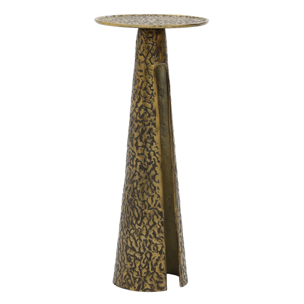 Arvyn 10" Drink Table | Aluminum Cast Craftmanship I Antique Brass | Embossed Textured Finish - UPT-327668