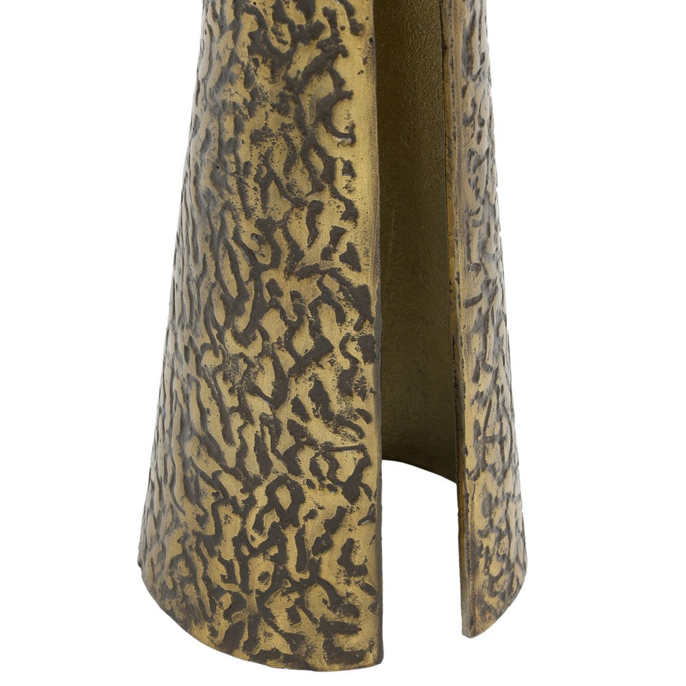 Arvyn 10" Drink Table | Aluminum Cast Craftmanship I Antique Brass | Embossed Textured Finish - UPT-327668