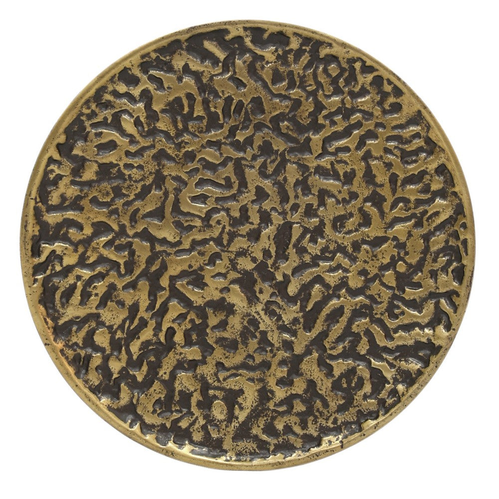 Arvyn 10" Drink Table | Aluminum Cast Craftmanship I Antique Brass | Embossed Textured Finish - UPT-327668