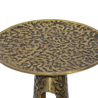 Arvyn 24" Side End Drink Table | Aluminum Cast Craftmanship I Antique Brass | Embossed Textured Finish - UPT-327668