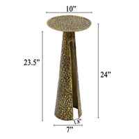 Arvyn 24" Side End Drink Table | Aluminum Cast Craftmanship I Antique Brass | Embossed Textured Finish - UPT-327668