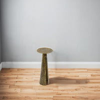 Arvyn 24" Side End Drink Table | Aluminum Cast Craftmanship I Antique Brass | Embossed Textured Finish - UPT-327668
