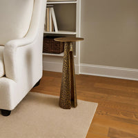 Arvyn 24" Side End Drink Table | Aluminum Cast Craftmanship I Antique Brass | Embossed Textured Finish - UPT-327668