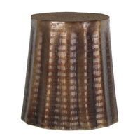 Liora 19" Side End Table | Handcrafted Bronze-Finish Aluminum | Hammered Round Design - UPT-327669