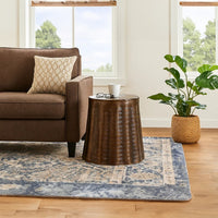 Liora 19" Side End Table | Handcrafted Bronze-Finish Aluminum | Hammered Round Design - UPT-327669