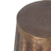 Liora 19" Side End Table | Handcrafted Bronze-Finish Aluminum | Hammered Round Design - UPT-327669