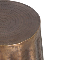 Liora 19" Side End Table | Handcrafted Bronze-Finish Aluminum | Hammered Round Design - UPT-327669