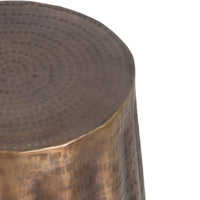 Liora 19" Side End Table | Handcrafted Bronze-Finish Aluminum | Hammered Round Design - UPT-327669