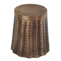 Liora 19" Side End Table | Handcrafted Bronze-Finish Aluminum | Hammered Round Design - UPT-327669