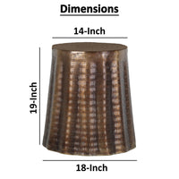 Liora 19" Side End Table | Handcrafted Bronze-Finish Aluminum | Hammered Round Design - UPT-327669