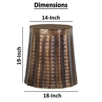 Liora 19" Side End Table | Handcrafted Bronze-Finish Aluminum | Hammered Round Design - UPT-327669