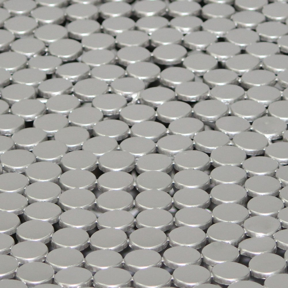 Eve 32" Coffee Table | Silver Metallic Beads Studded Pattern | Nickel Coated Iron Frame - UPT-327670