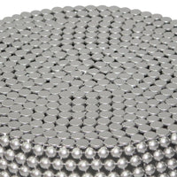 Eve 32" Coffee Table | Silver Metallic Beads Studded Pattern | Nickel Coated Iron Frame - UPT-327670