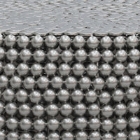 Eve 32" Coffee Table | Silver Metallic Beads Studded Pattern | Nickel Coated Iron Frame - UPT-327670