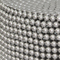 Eve 32" Coffee Table | Silver Metallic Beads Studded Pattern | Nickel Coated Iron Frame - UPT-327670