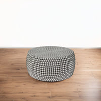 Eve 32" Coffee Table | Silver Metallic Beads Studded Pattern | Nickel Coated Iron Frame - UPT-327670