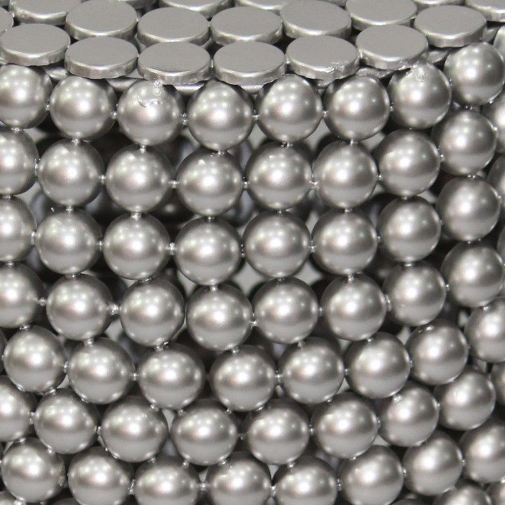 Eve 18" Side End Table | Silver Metallic Beads Studded Pattern | Nickel Coated Iron Frame - UPT-327671