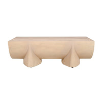Wilhelm Coffee Table | 48" Curved Rectangular | Whitewash Mango Wood - UPT-329068