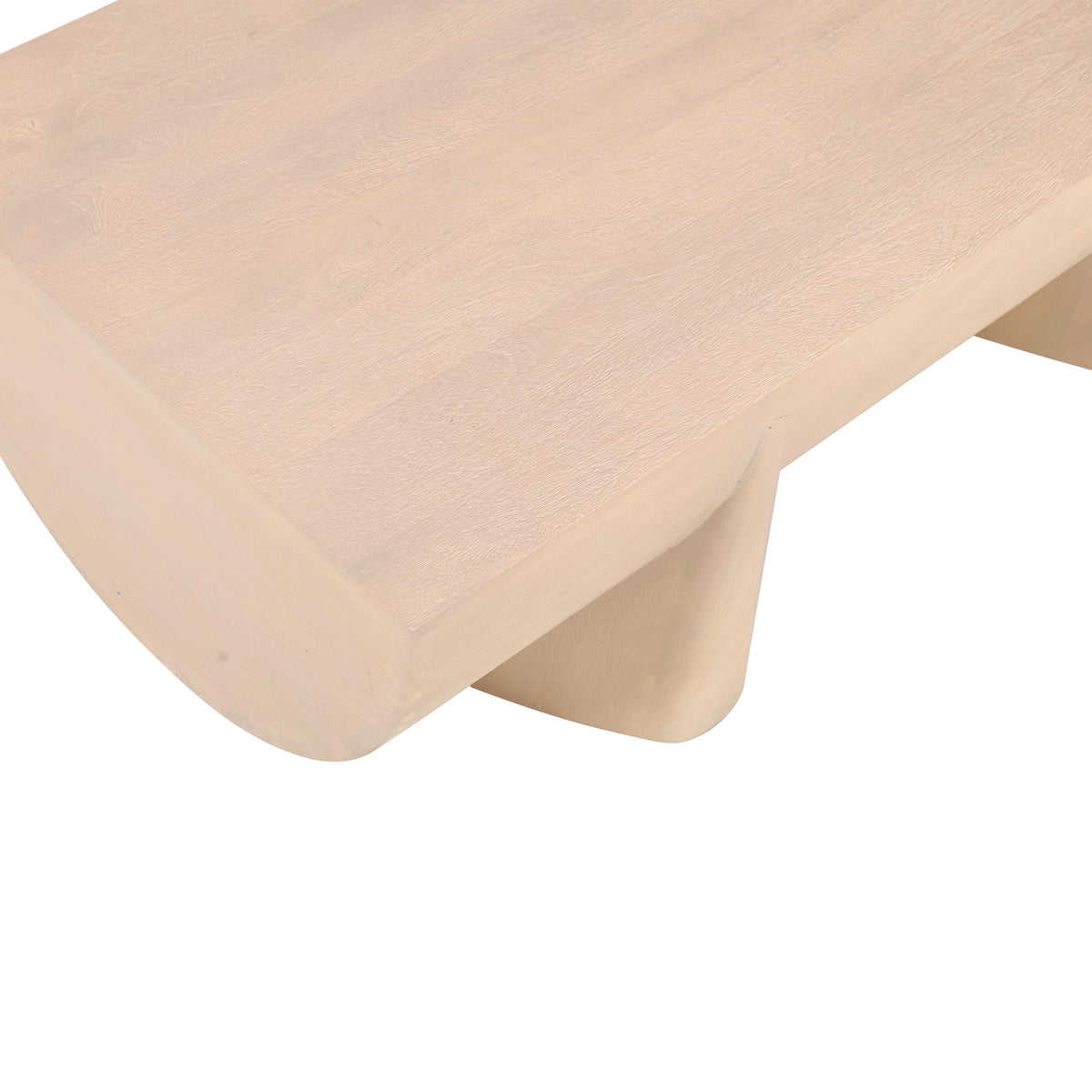 Wilhelm Coffee Table | 48" Curved Rectangular | Whitewash Mango Wood - UPT-329068