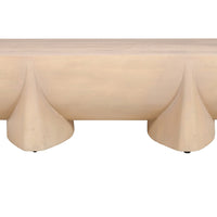 Wilhelm Coffee Table | 48" Curved Rectangular | Whitewash Mango Wood - UPT-329068