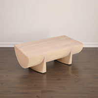 Wilhelm Coffee Table | 48" Curved Rectangular | Whitewash Mango Wood - UPT-329068