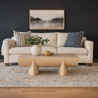 Wilhelm Coffee Table | 48" Curved Rectangular | Whitewash Mango Wood - UPT-329068