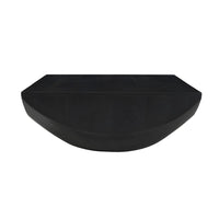 Joanie Coffee Table | 36" Square Top | Handcrafted Matte Black Mango Wood | Rounded Drum Base - UPT-329069