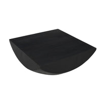 Joanie Coffee Table | 36" Square Top | Handcrafted Matte Black Mango Wood | Rounded Drum Base - UPT-329069