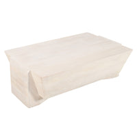 Joanie Coffee Table | 45" Rectangular Biscotti White Handcrafted Mango Wood | Solid Asymmetric Base - UPT-329070