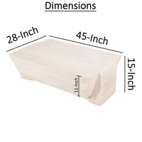 Joanie Coffee Table | 45" Rectangular Biscotti White Handcrafted Mango Wood | Solid Asymmetric Base - UPT-329070