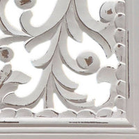 Ozy Carved Wall Art Panel Set of 2, Handcrafted Distressed White Mango Wood, 50 Inch Tall - UPT-330432