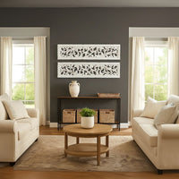 Ozy Carved Wall Art Panel Set of 2, Handcrafted Distressed White Mango Wood, 50 Inch Tall - UPT-330432