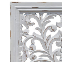 Ozy Carved Wall Art Panel Set of 2, Handcrafted Distressed White Mango Wood, 50 Inch Tall - UPT-330432