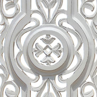 Ozy Carved Wall Art Panel Set of 2 | Handcrafted Ornate Decor | Distressed White Wood, 16x48 - UPT-330433