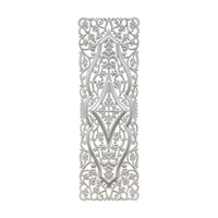 Ozy Carved Wall Art Panel Set of 2 | Handcrafted Ornate Decor | Distressed White Wood, 16x48 - UPT-330433