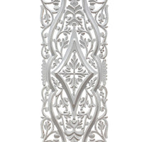 Ozy Carved Wall Art Panel Set of 2 | Handcrafted Ornate Decor | Distressed White Wood, 16x48 - UPT-330433