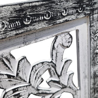 Ozy Carved Mango Wood Wall Decor| 36 Inch Square I Handcrafted Distressed Black & White  - UPT-330434