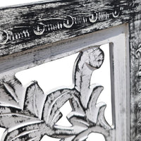 Ozy Carved Mango Wood Wall Decor| 36 Inch Square I Handcrafted Distressed Black & White  - UPT-330434