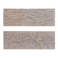 2pc Ocean Wave Wood Wall Art Panels | 16x48 Inch Abstract and Wave Pattern Decor| Gray - UPT-330435