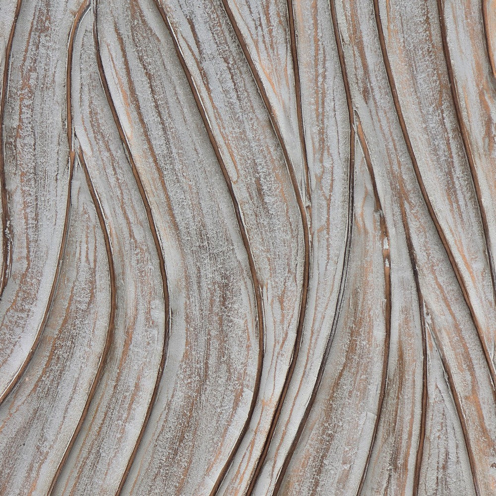 2pc Ocean Wave Wood Wall Art Panels | 16x48 Inch Abstract and Wave Pattern Decor| Gray - UPT-330435