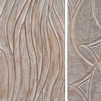 2pc Ocean Wave Wood Wall Art Panels | 16x48 Inch Abstract and Wave Pattern Decor| Gray - UPT-330435
