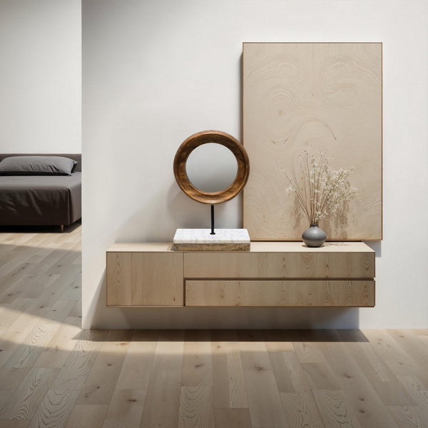 Focus Tabletop Sculpture | Brown Mango Wood Ring Design | | Black Iron Stem and Marble Base - UPT-330436
